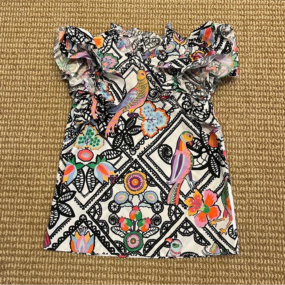 Floral Ruffle Sleeve Top - Picture 5 of 9